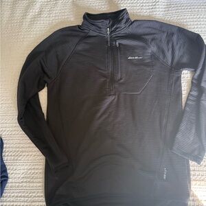 Eddie Bauer Black Half-Zip Performance Pullover Sweater